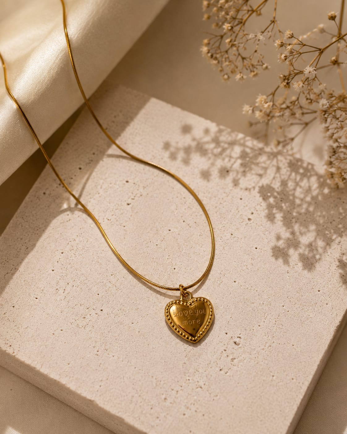 Love You More Heart Necklace