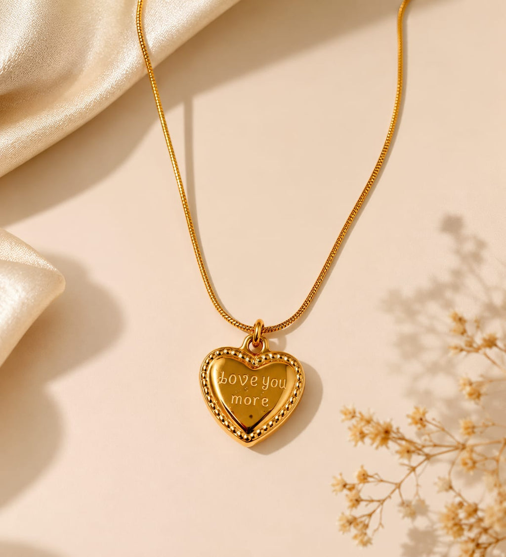 Love You More Heart Necklace