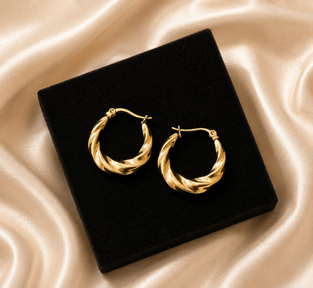 Twisted Gold Hoops