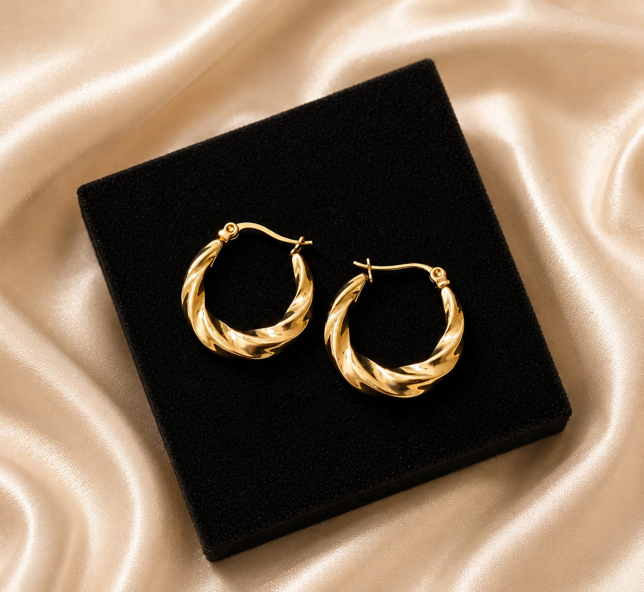 Twisted Gold Hoops