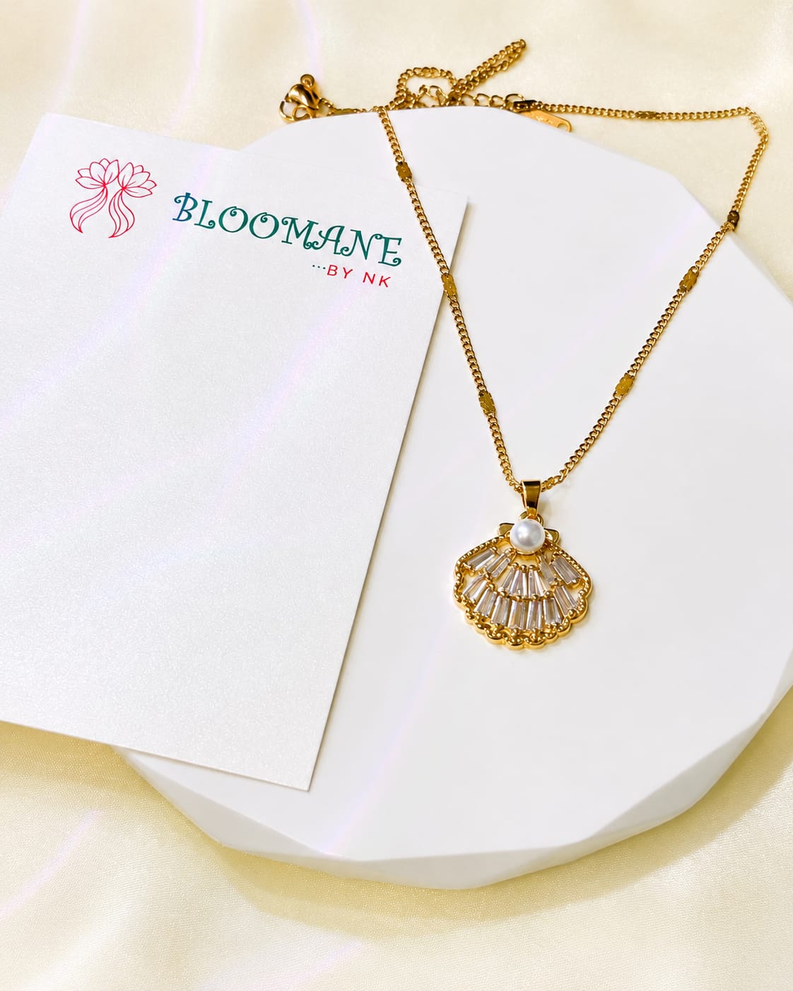 Golden Pearl Shell Necklace