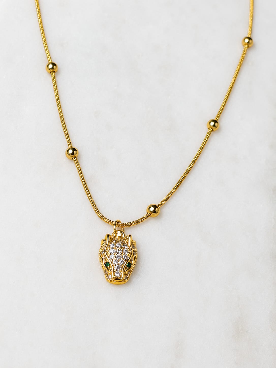 Crystal Tiger Head Necklace