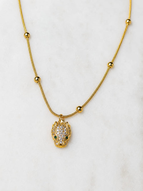 Crystal Tiger Head Necklace