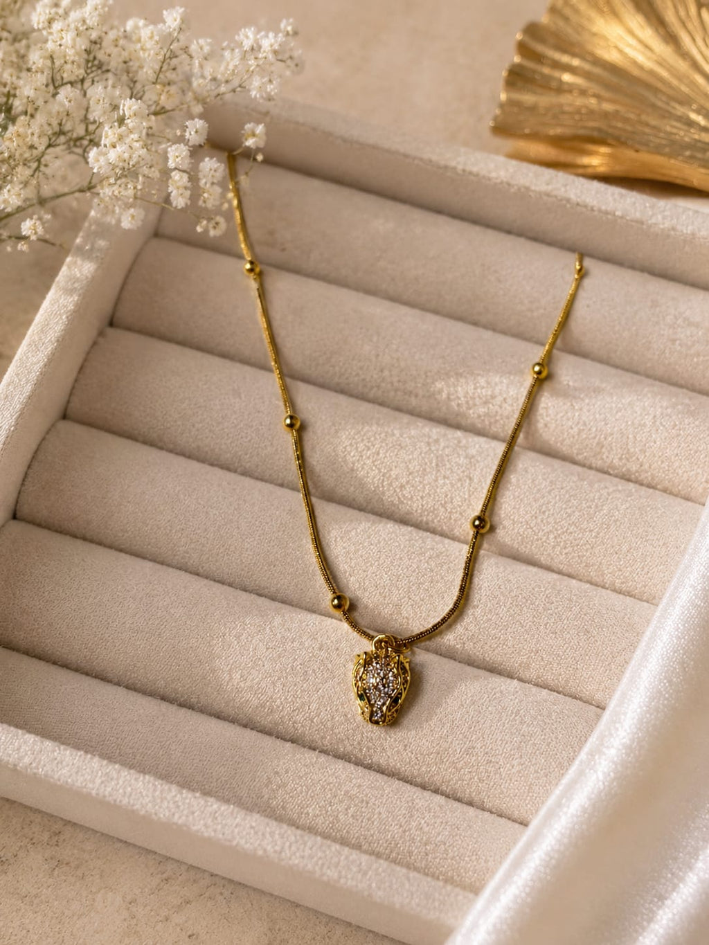 Crystal Tiger Head Necklace