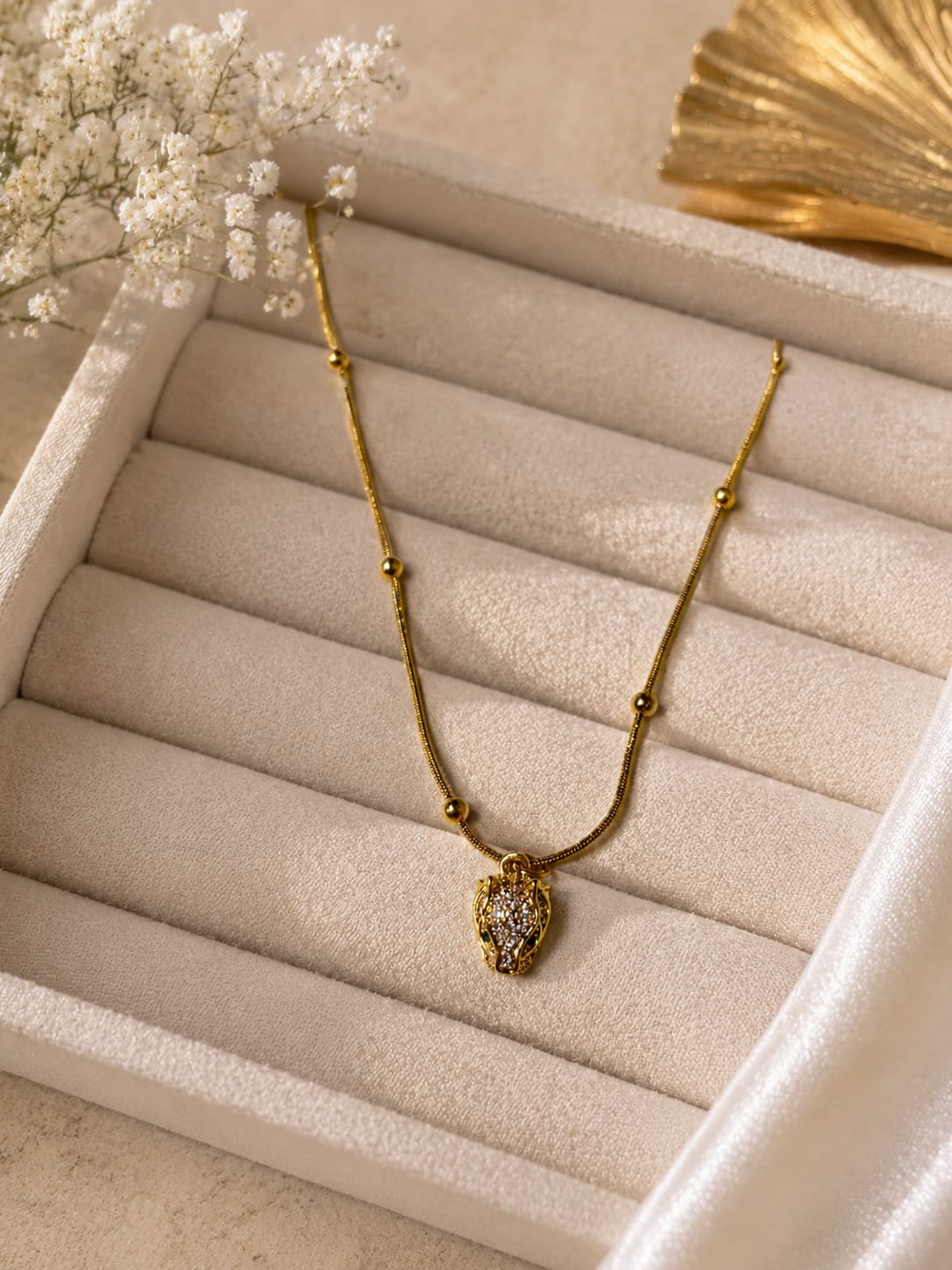 Crystal Tiger Head Necklace