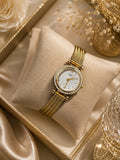 Women's Gold Crystal Mesh Strap Watch