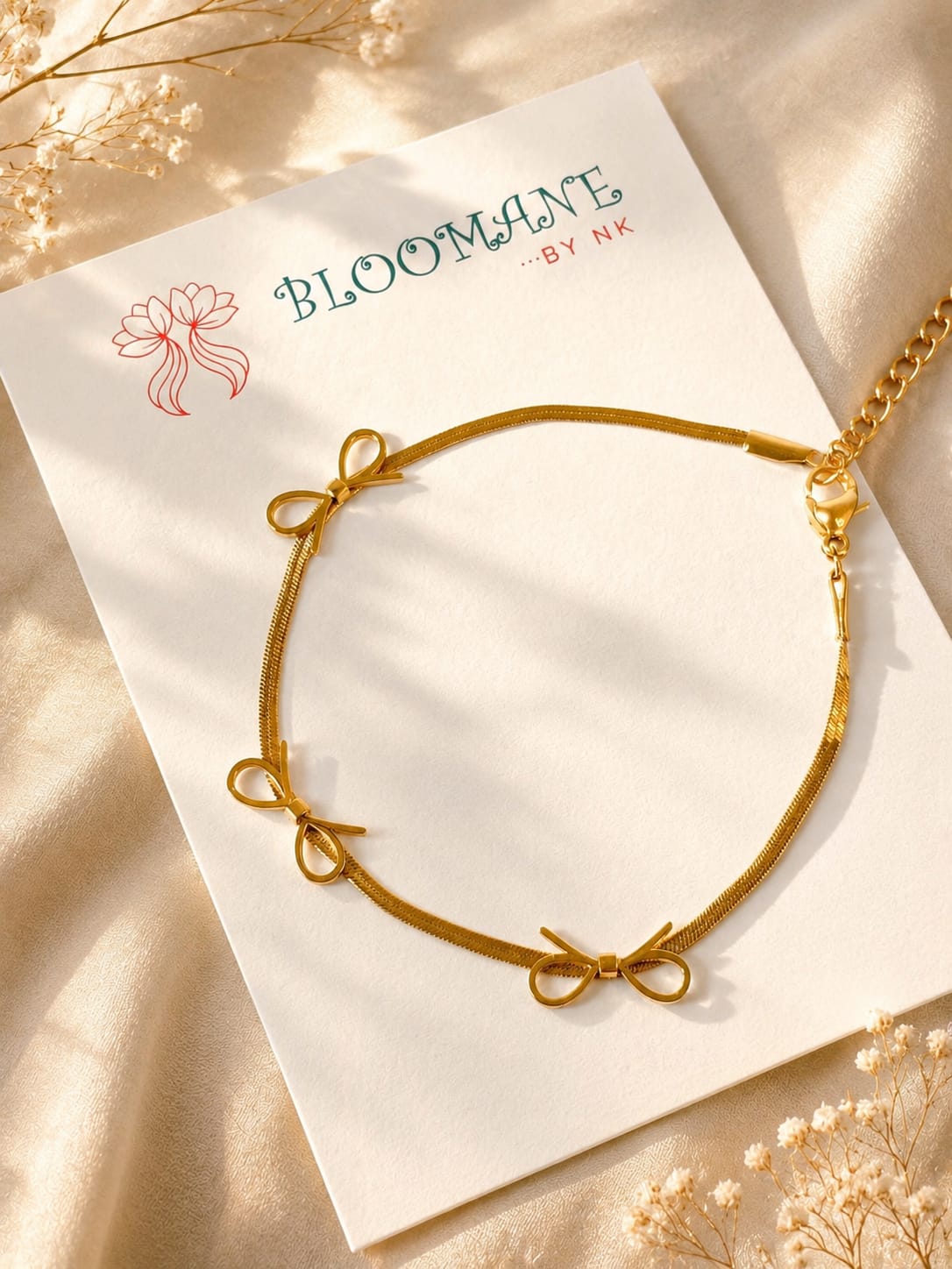 Minimal Bow Charm Bracelet