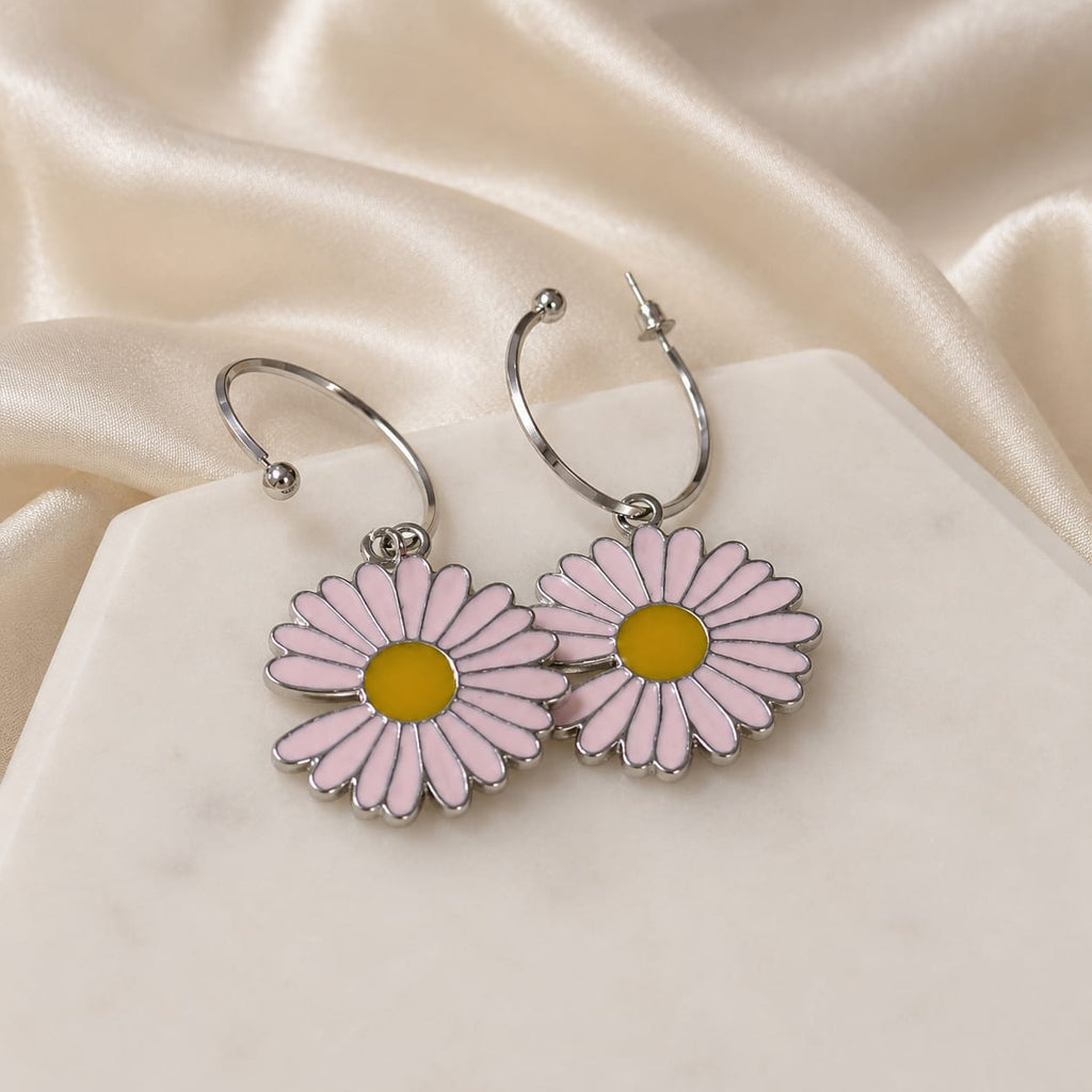 Daisy Bloom Hoop Earrings
